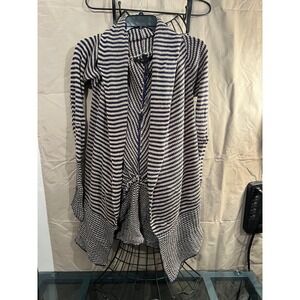 BCBGMAXAZRIA Striped Open Front Shawl Collar Cardigan Sweater XS